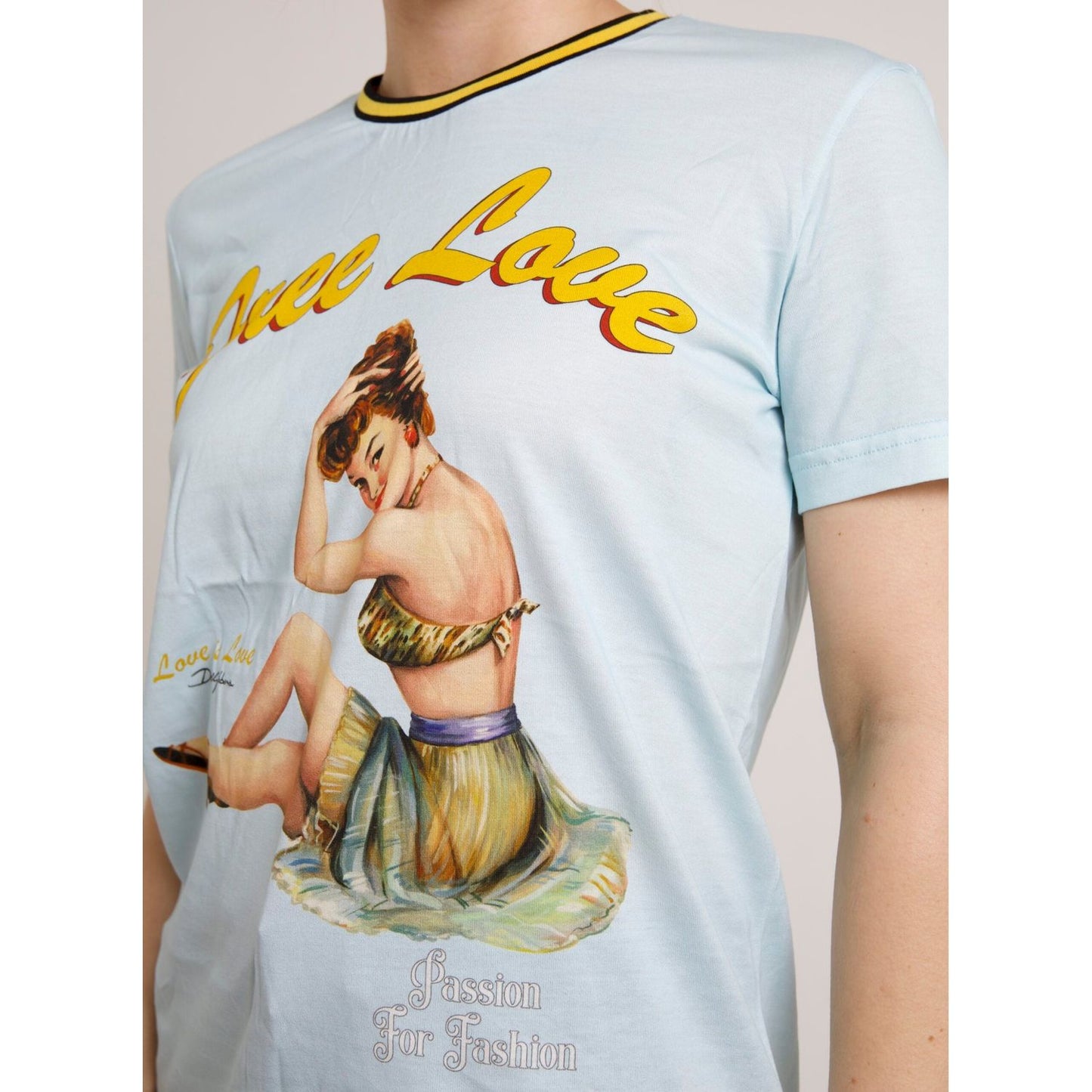 Dolce & Gabbana Elegant Light Blue Crew Neck T-Shirt Dolce & Gabbana