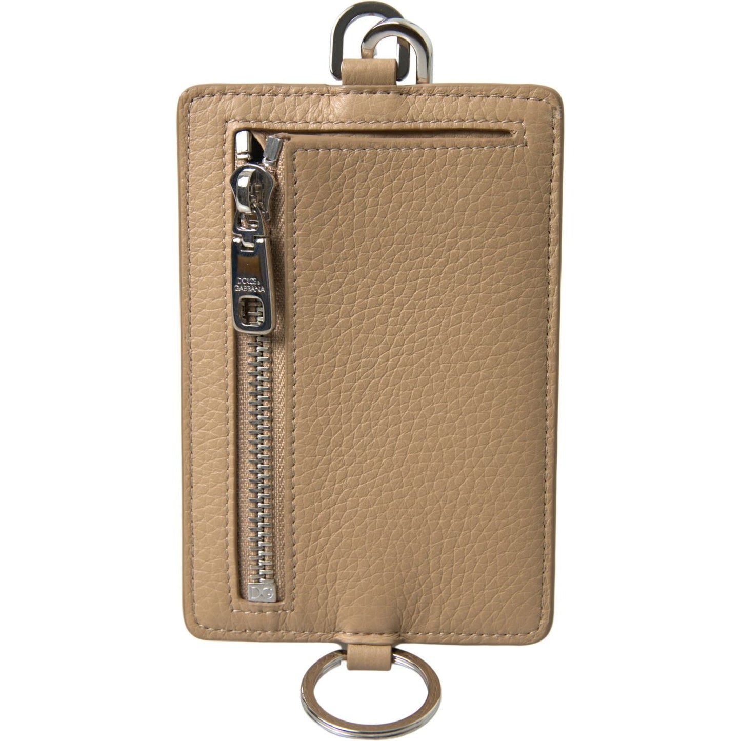 Dolce & Gabbana Elegant Beige Leather Cardholder Wallet Dolce & Gabbana