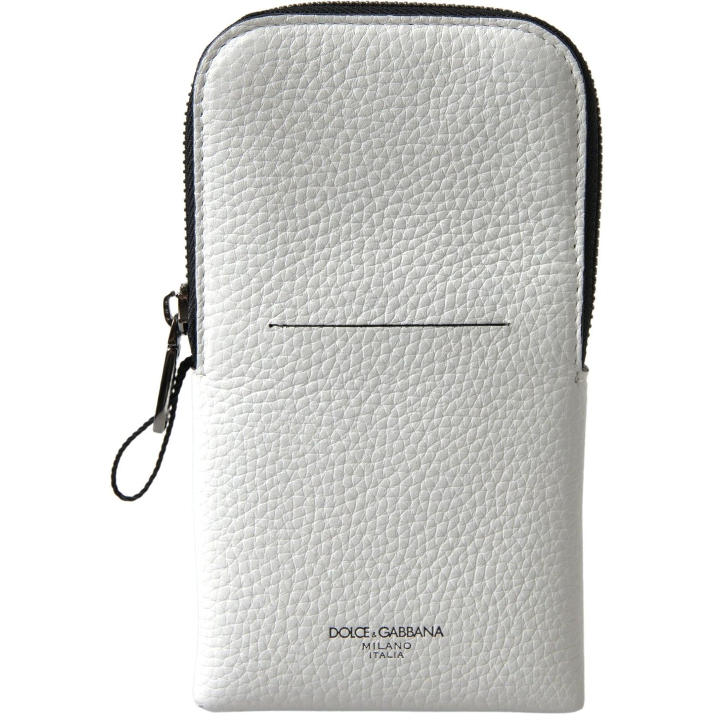 Dolce & Gabbana Elegant White Leather Phone Crossbody Bag Dolce & Gabbana