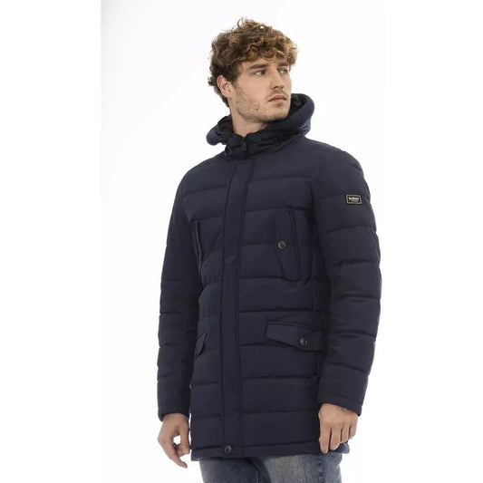 Baldinini Trend Blue Polyester Men Jacket Baldinini Trend