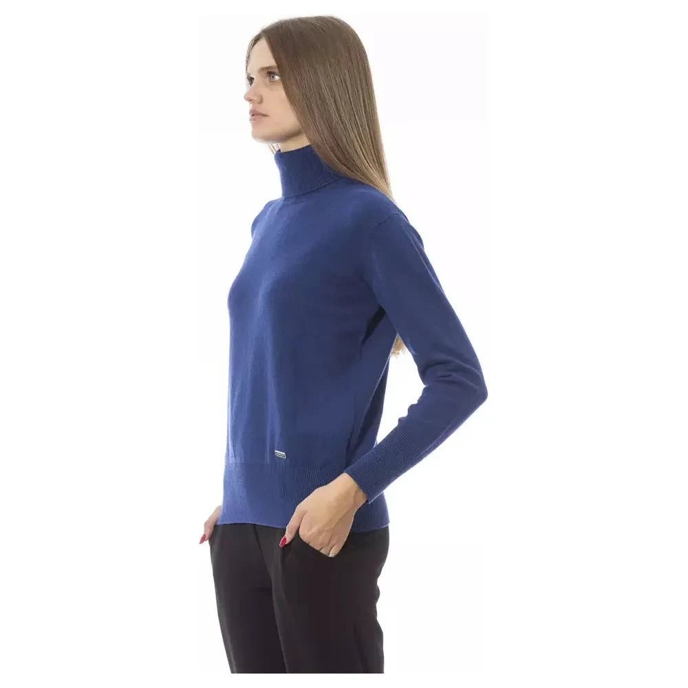 Baldinini Trend Blue Wool Women Sweater Baldinini Trend