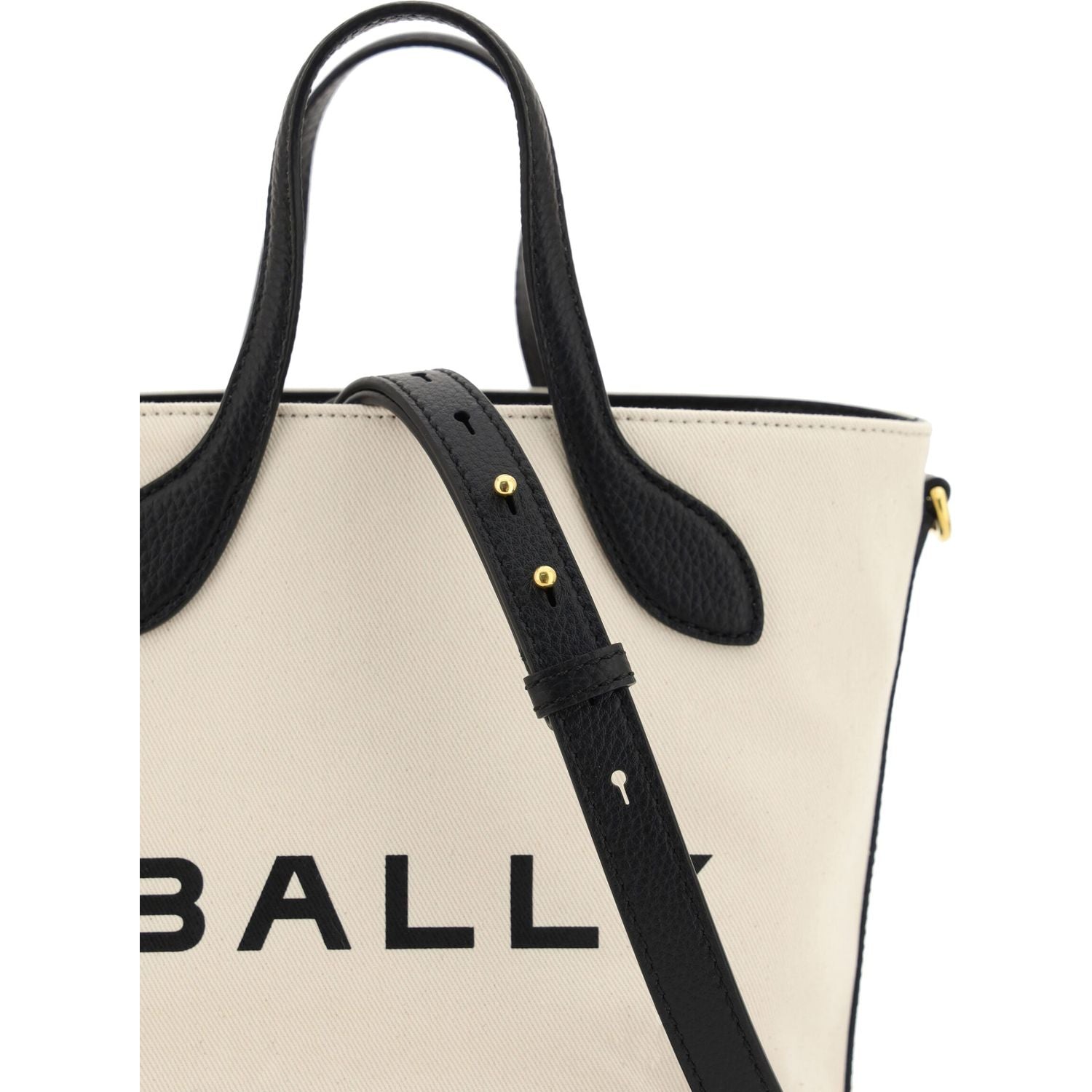 Bally Elegant Monogram Bucket Bag in Black & White