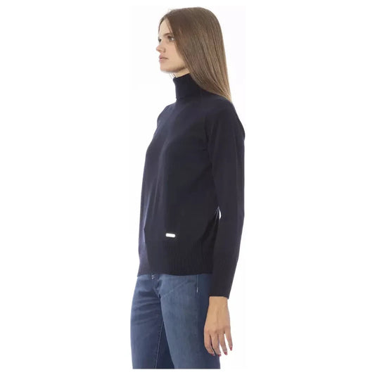 Baldinini Trend Blue Wool Women Sweater Baldinini Trend