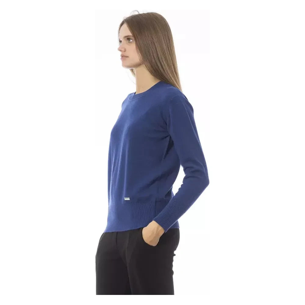 Baldinini Trend Blue Wool Women Sweater Baldinini Trend