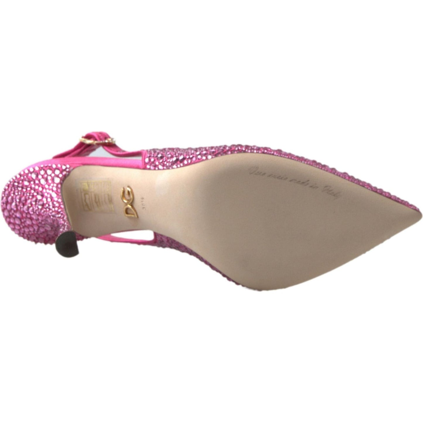 Dolce & Gabbana Elegant Slingback Heels in Pink Silk Blend Dolce & Gabbana