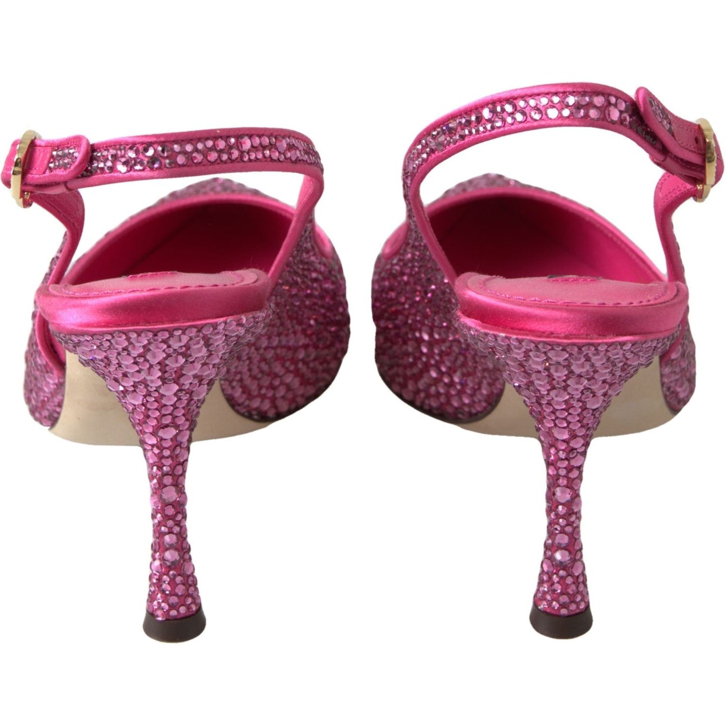 Dolce & Gabbana Elegant Slingback Heels in Pink Silk Blend Dolce & Gabbana