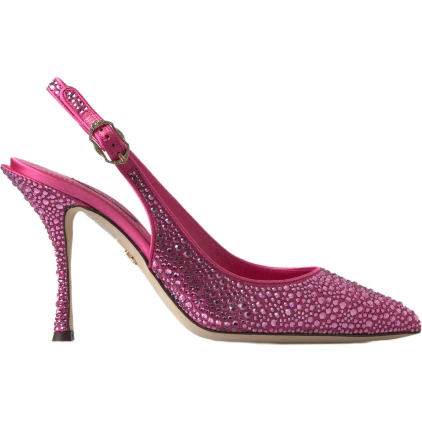 Dolce & Gabbana Elegant Slingback Heels in Pink Silk Blend Dolce & Gabbana