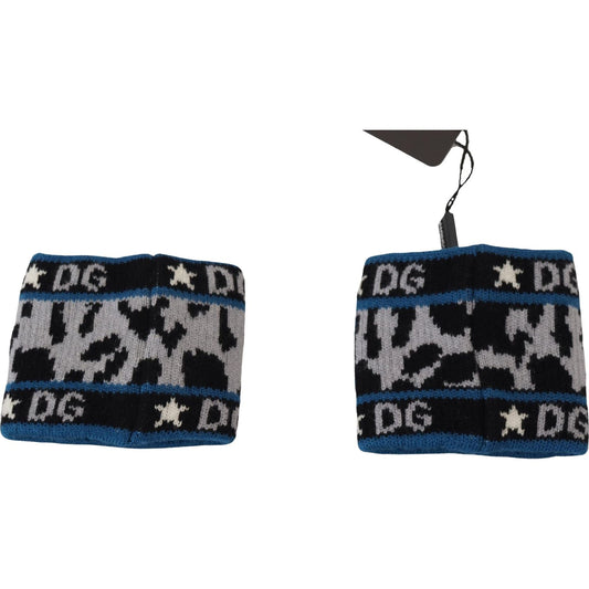 Dolce & Gabbana Exclusive Blue Cashmere-Wool Blend Wrist Wrap Dolce & Gabbana