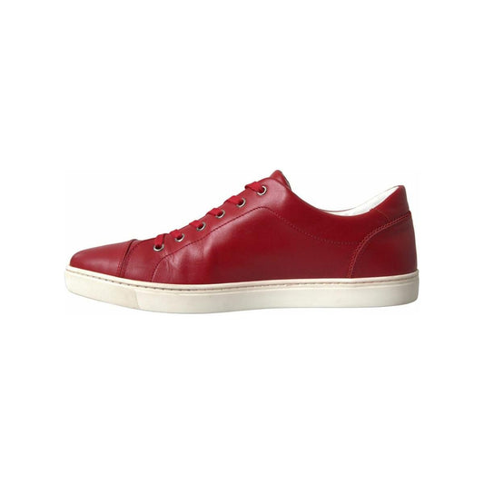 Dolce & Gabbana Elegant Red Leather Low Top Sneakers Dolce & Gabbana