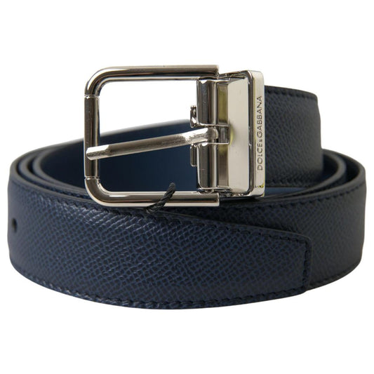 Dolce & Gabbana Aquamarine Blue Leather Belt Dolce & Gabbana