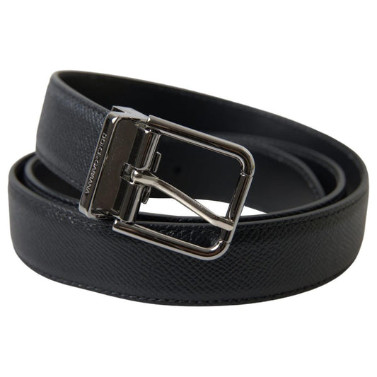 Dolce & Gabbana Elegant Black Leather Designer Belt Dolce & Gabbana