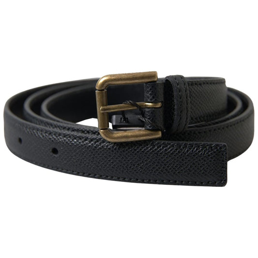 Dolce & Gabbana Elegant Black Italian Leather Belt Dolce & Gabbana