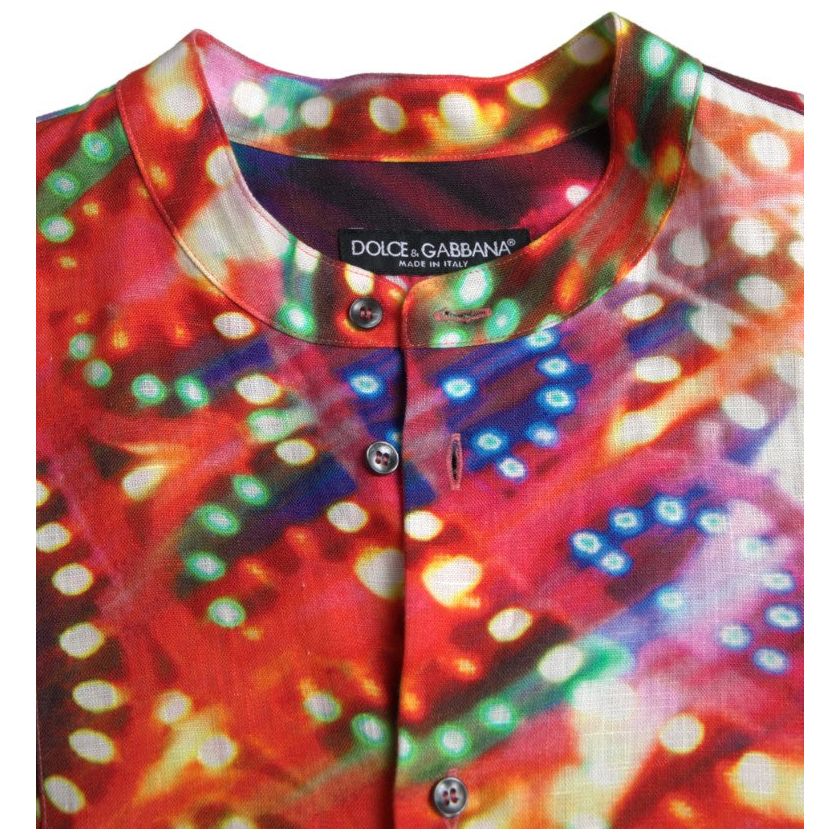 Dolce & Gabbana Stunning Multicolor Linen Casual Shirt Dolce & Gabbana