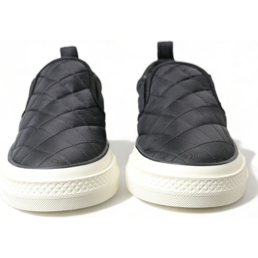 Dolce & Gabbana Elegant Quilted Black Canvas Sneakers Dolce & Gabbana