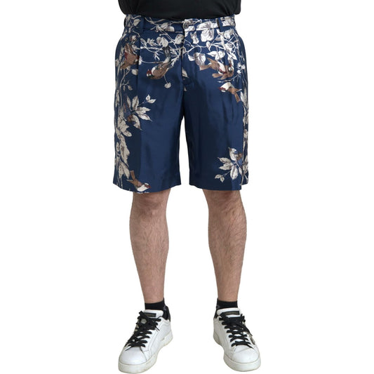 Dolce & Gabbana Silken Floral Bermuda Shorts in Blue Dolce & Gabbana