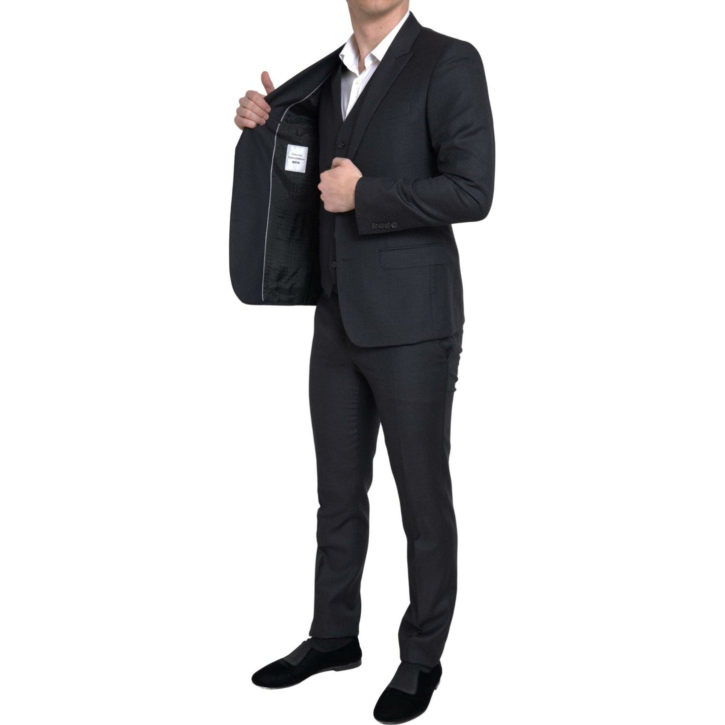 Dolce & Gabbana Elegant Black Martini Slim Fit 3-Piece Suit Dolce & Gabbana