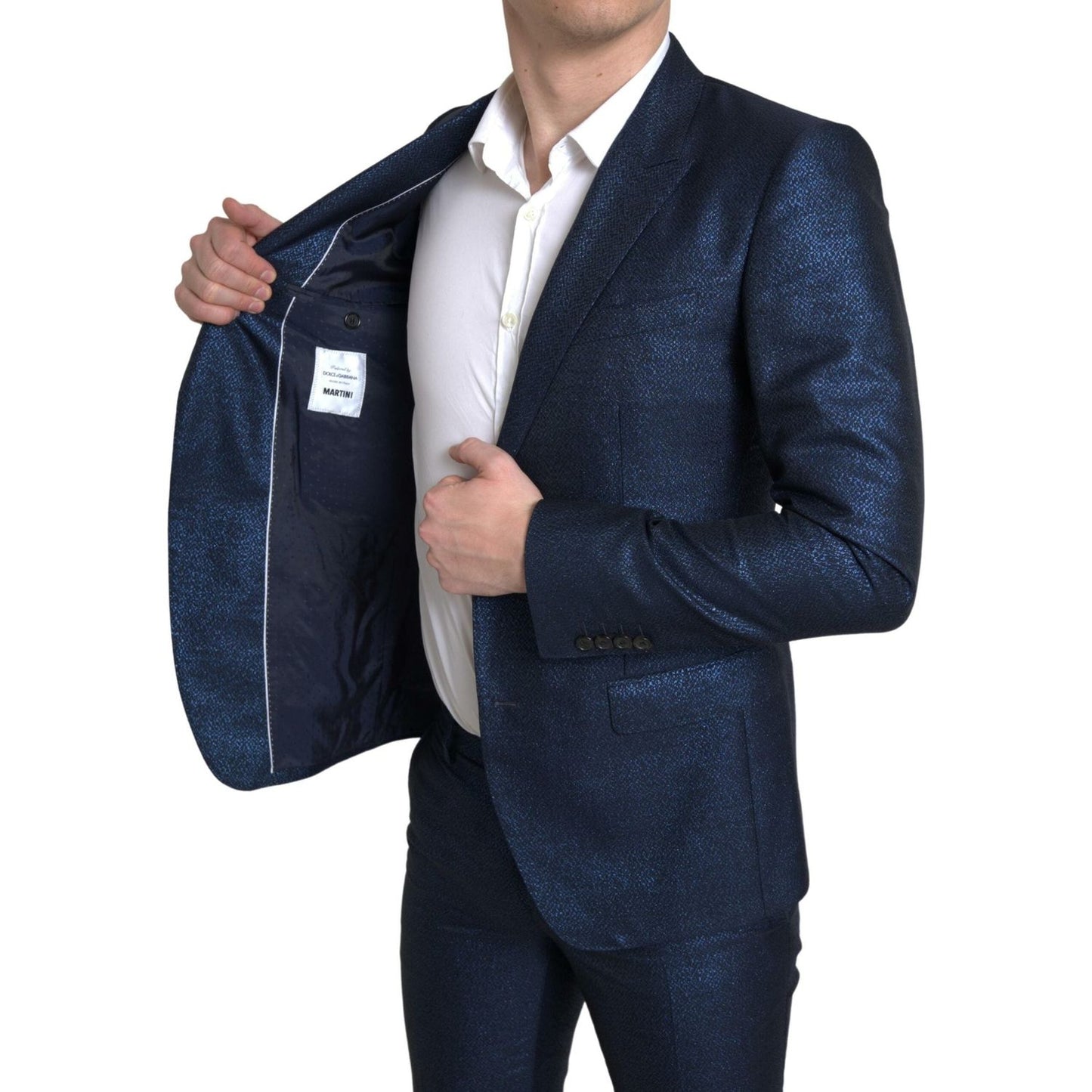 Dolce & Gabbana Metallic Blue Martini Slim Fit Suit Dolce & Gabbana