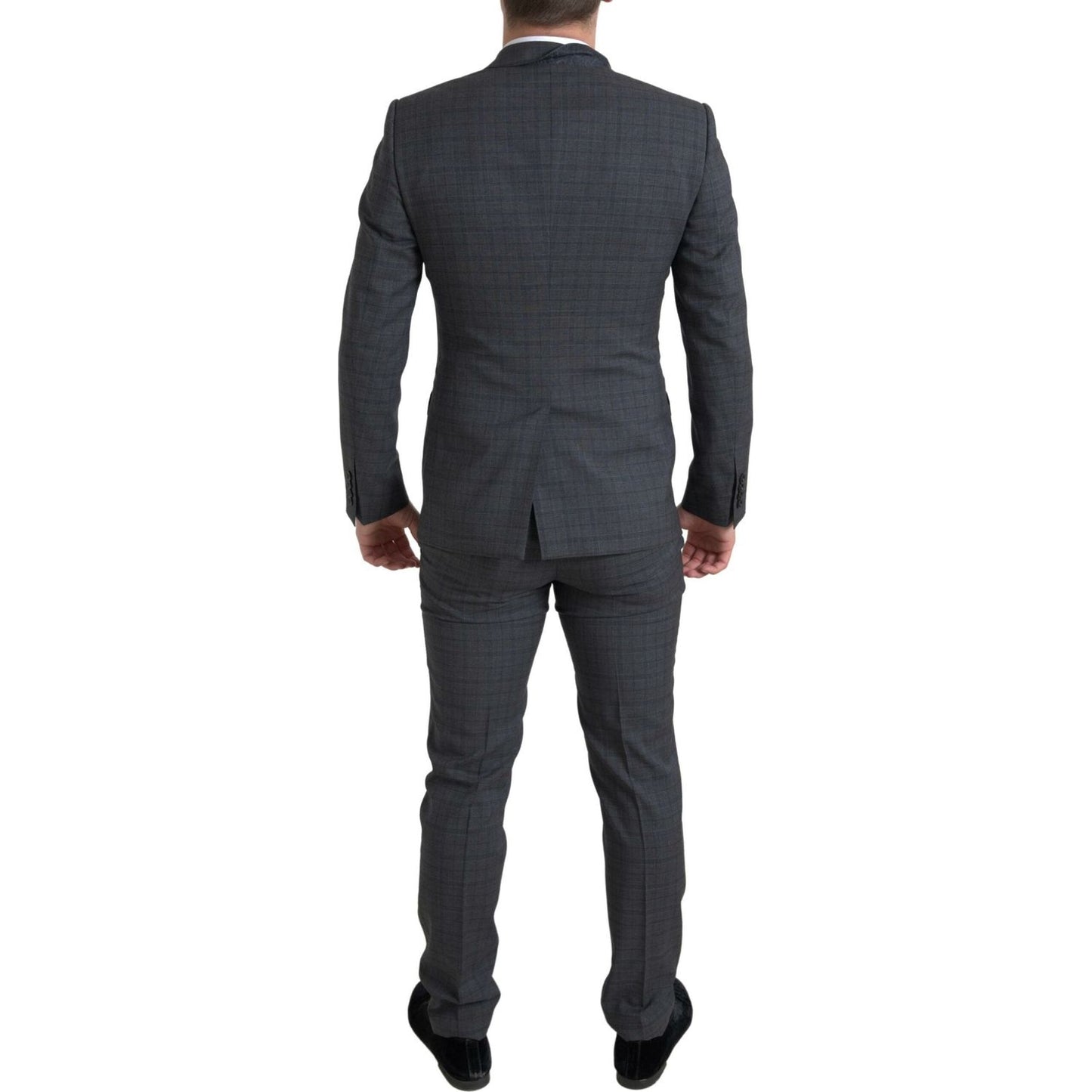 Dolce & Gabbana Elegant Grey Checkered Slim Fit Suit Dolce & Gabbana