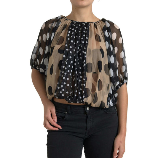 Dolce & Gabbana Elegant Polka Dot Silk Blouse Dolce & Gabbana