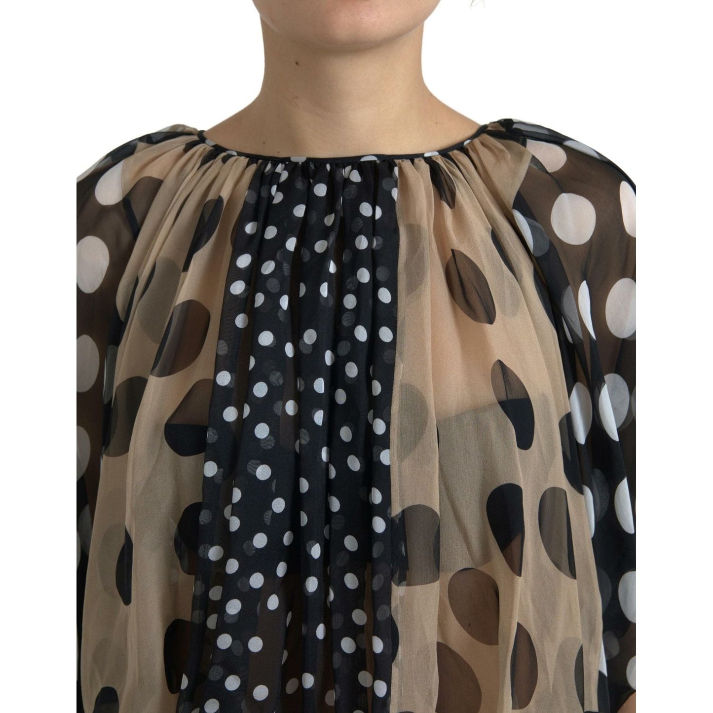 Dolce & Gabbana Elegant Polka Dot Silk Blouse Dolce & Gabbana