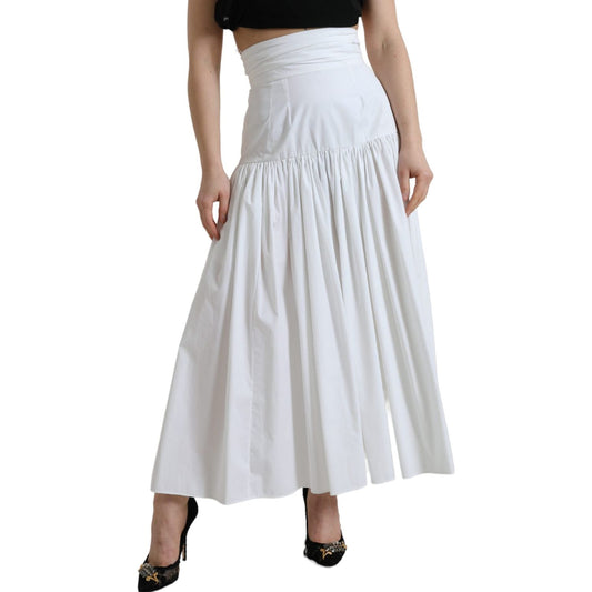 Dolce & Gabbana Elegant High Waist Cotton Maxi Skirt Dolce & Gabbana