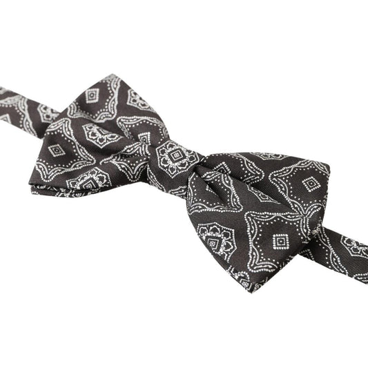 Dolce & Gabbana Elegant Silk Tied Bow Tie in Black & White Dolce & Gabbana