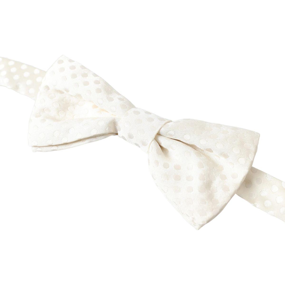 Dolce & Gabbana Elegant Ivory Fantasy Pattern Silk Bow Tie Dolce & Gabbana