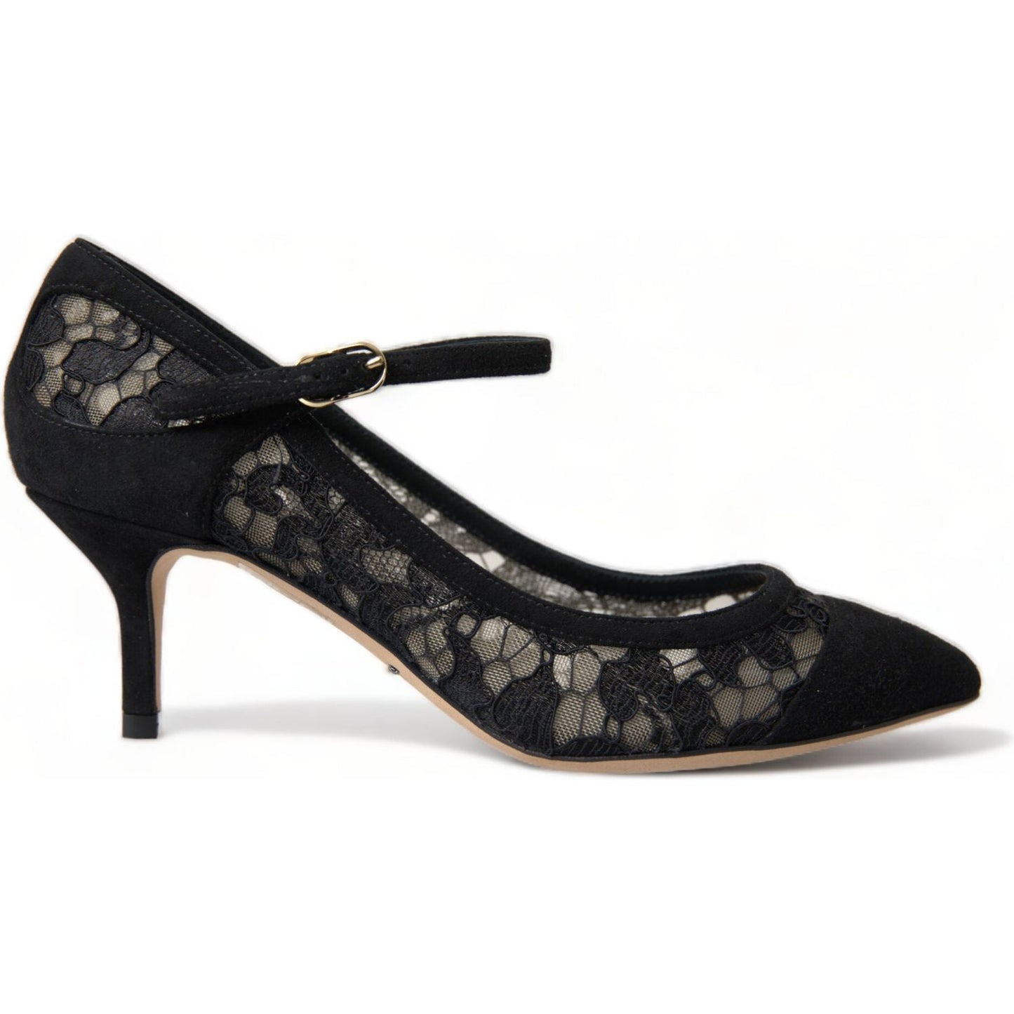 Dolce & Gabbana Elegant Black Taormina Lace Heels Dolce & Gabbana