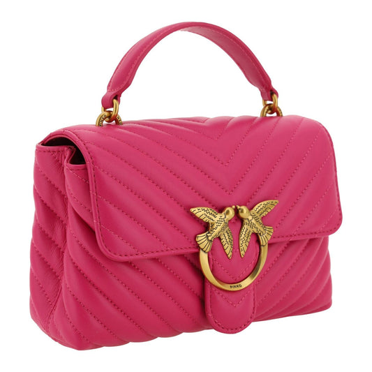 PINKO Chic Pink Quilted Leather Mini Handbag PINKO