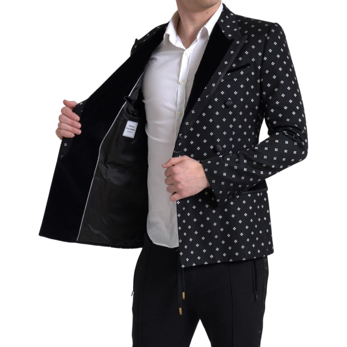 Dolce & Gabbana Elegant Geometric Patterned Slim Blazer Dolce & Gabbana