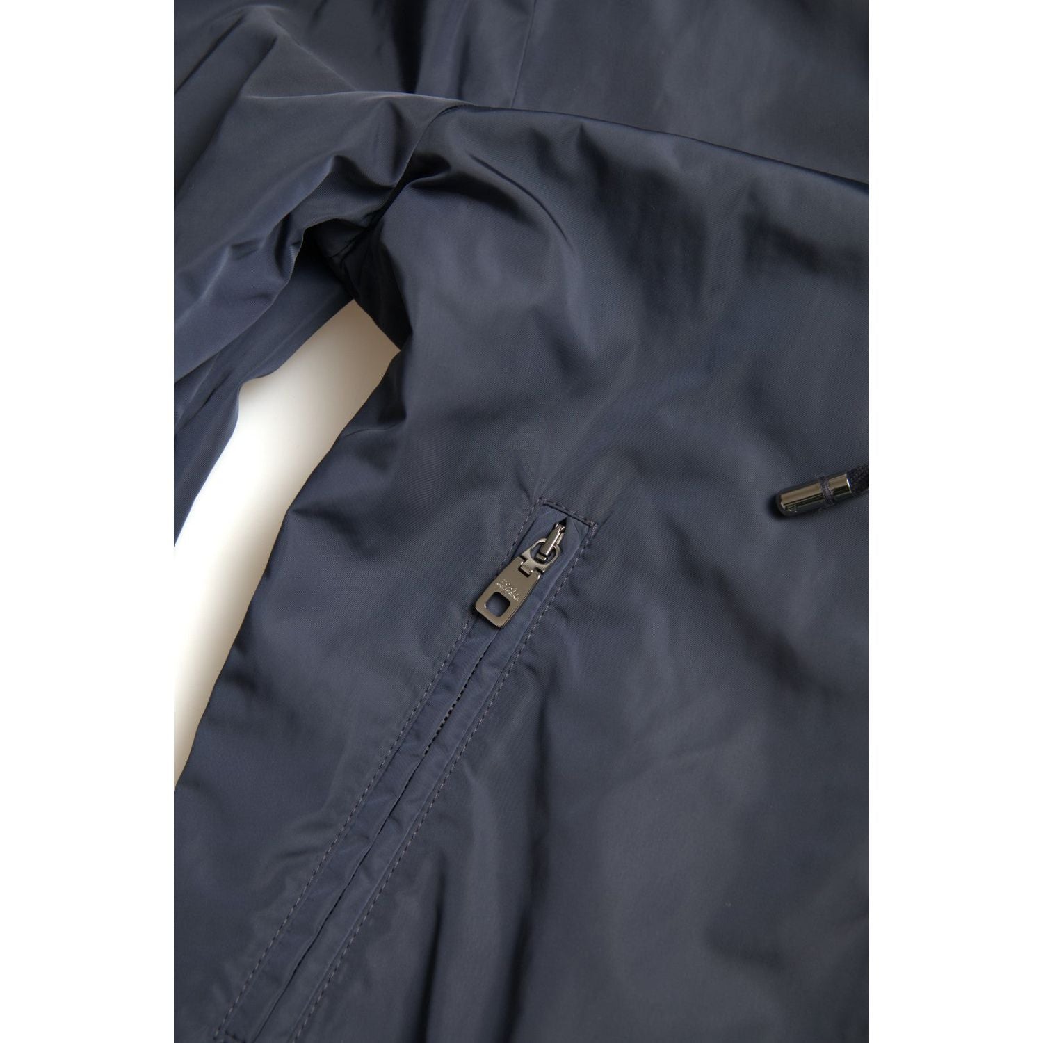 Dolce & Gabbana Elegant Blue Hooded Sweatshirt with Zip Closure