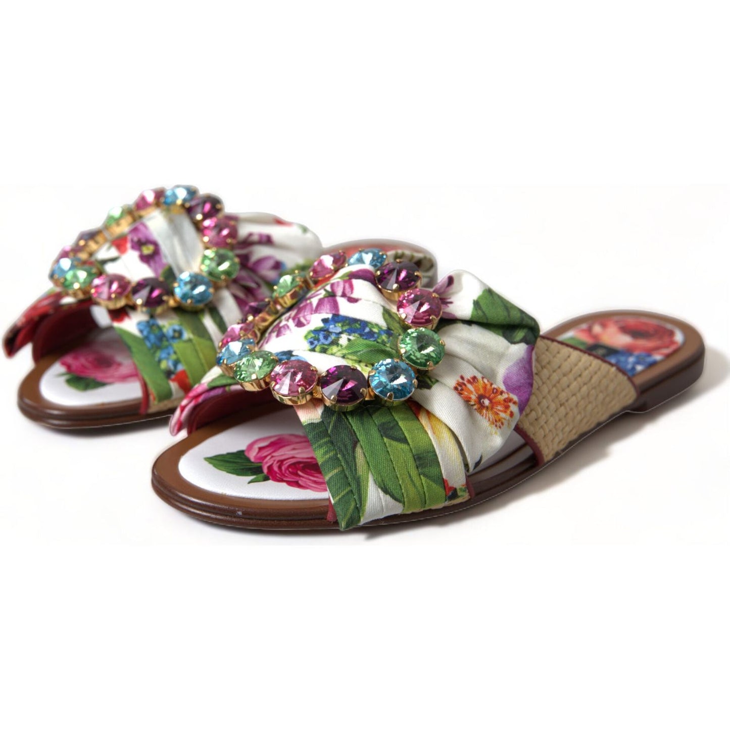 Dolce & Gabbana Exquisite Floral Print Flat Sandals Dolce & Gabbana