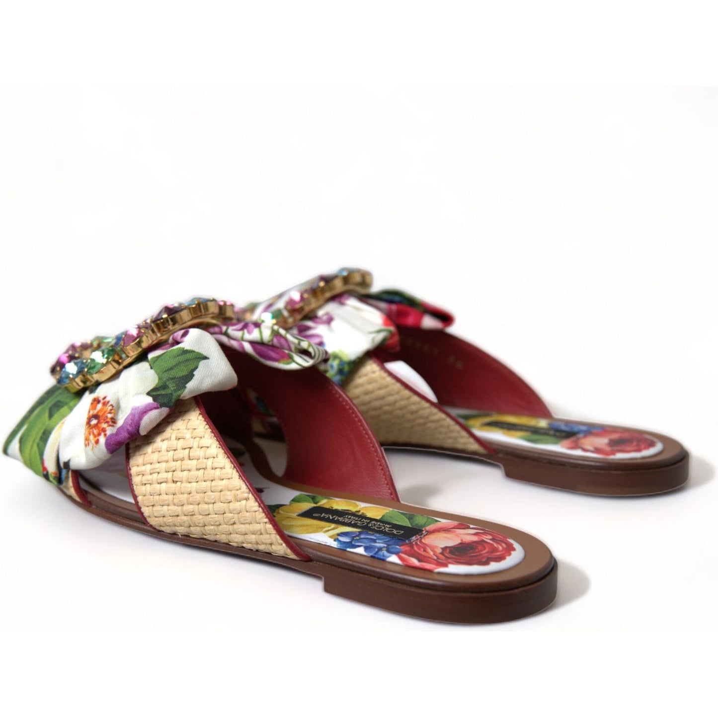 Dolce & Gabbana Exquisite Floral Print Flat Sandals Dolce & Gabbana