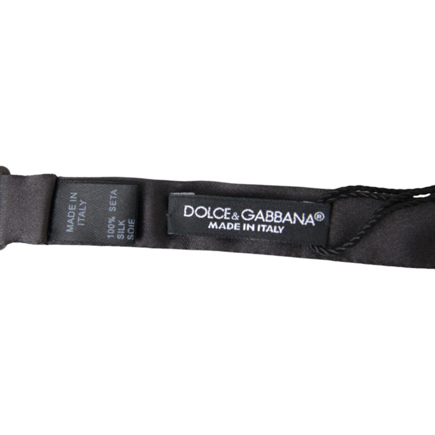 Dolce & Gabbana Elegant Dark Grey Silk Bow Tie Dolce & Gabbana