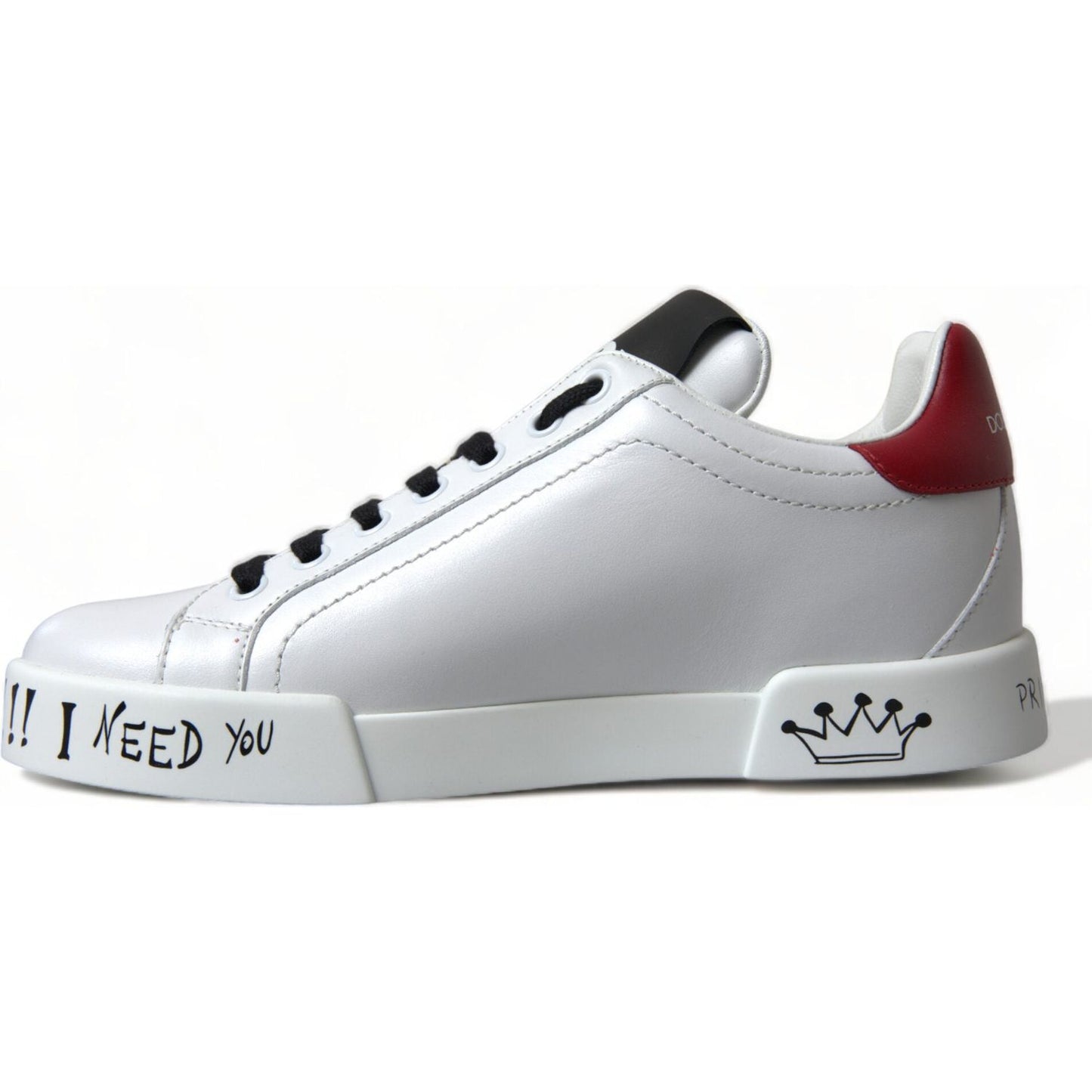 Dolce & Gabbana Chic White Portofino Leather Sneakers Dolce & Gabbana