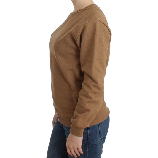 John Galliano Chic Brown Crewneck Cotton Sweater John Galliano