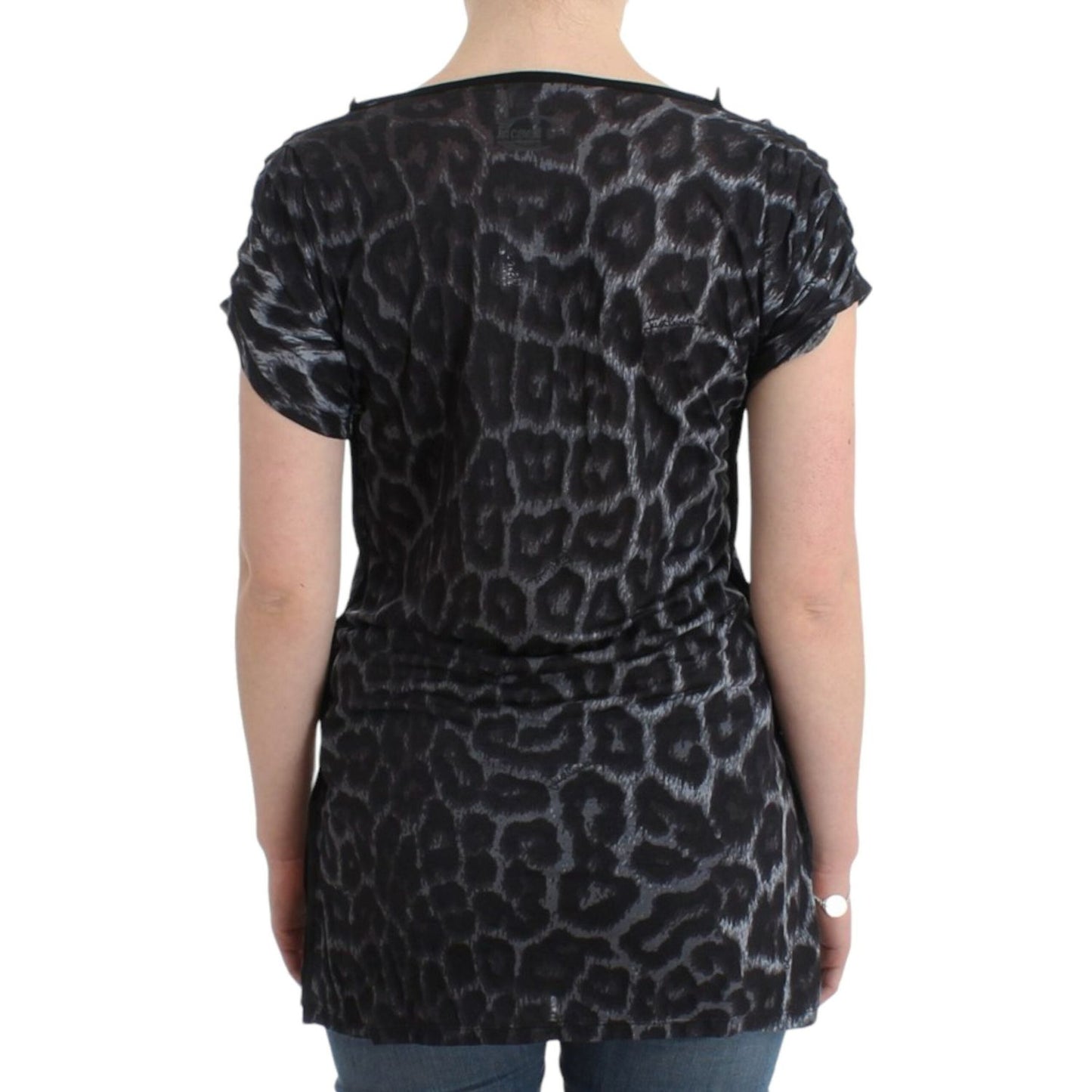 Cavalli Sultry Leopard V-Neck Modal Top Cavalli