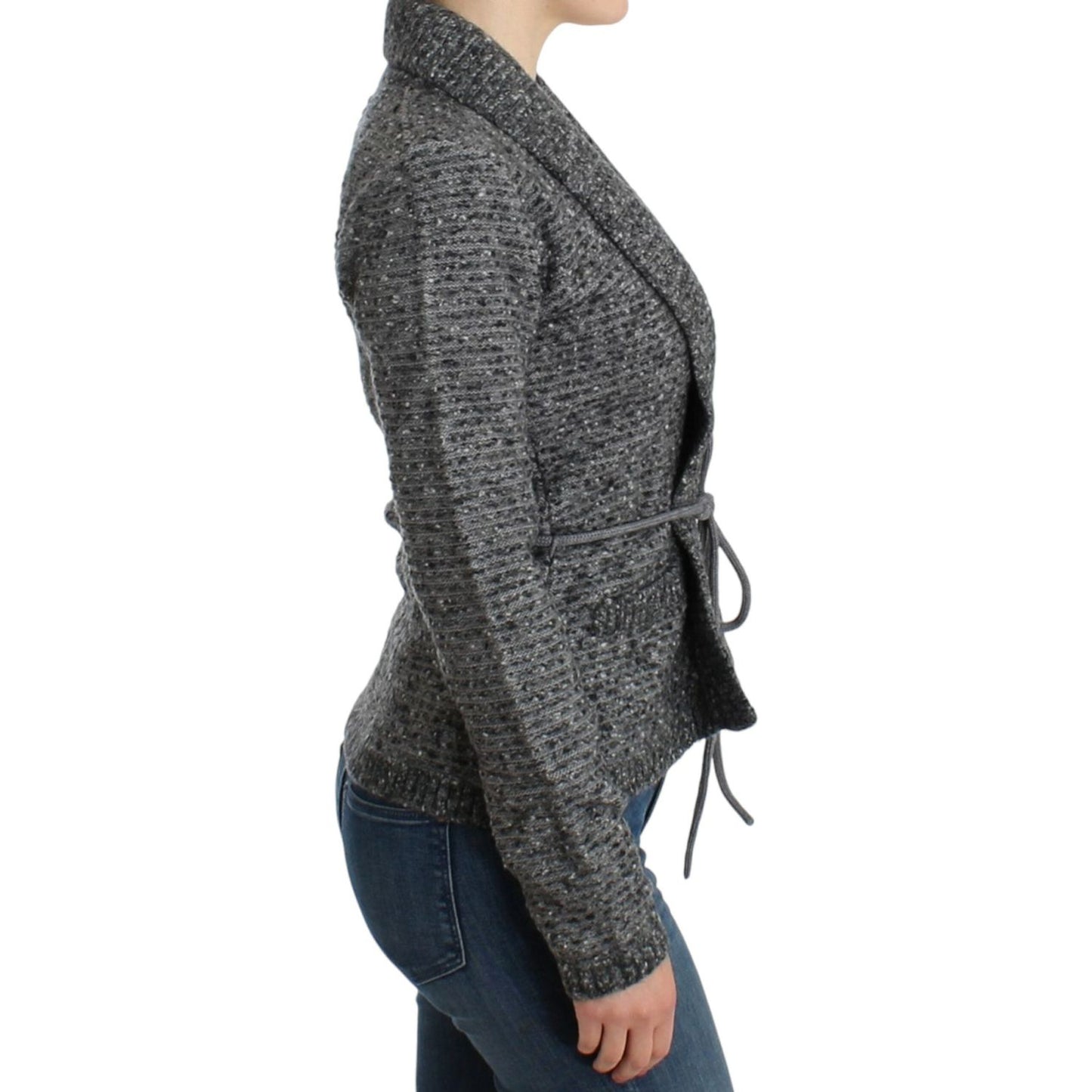 Cavalli Elegant Gray Wool Blend Cardigan Cavalli