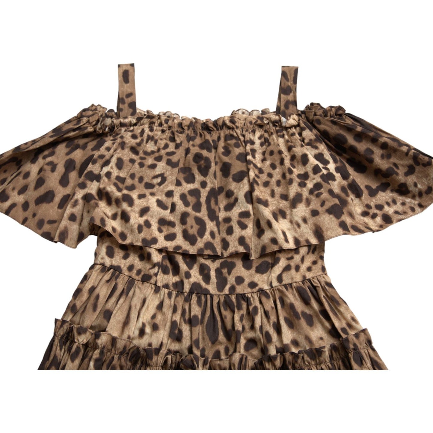 Dolce & Gabbana Leopard Print A-Line Cotton Dress Dolce & Gabbana