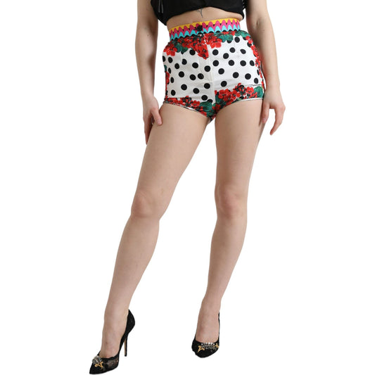 Dolce & Gabbana Multicolor Silk High Waist Hot Pants Dolce & Gabbana