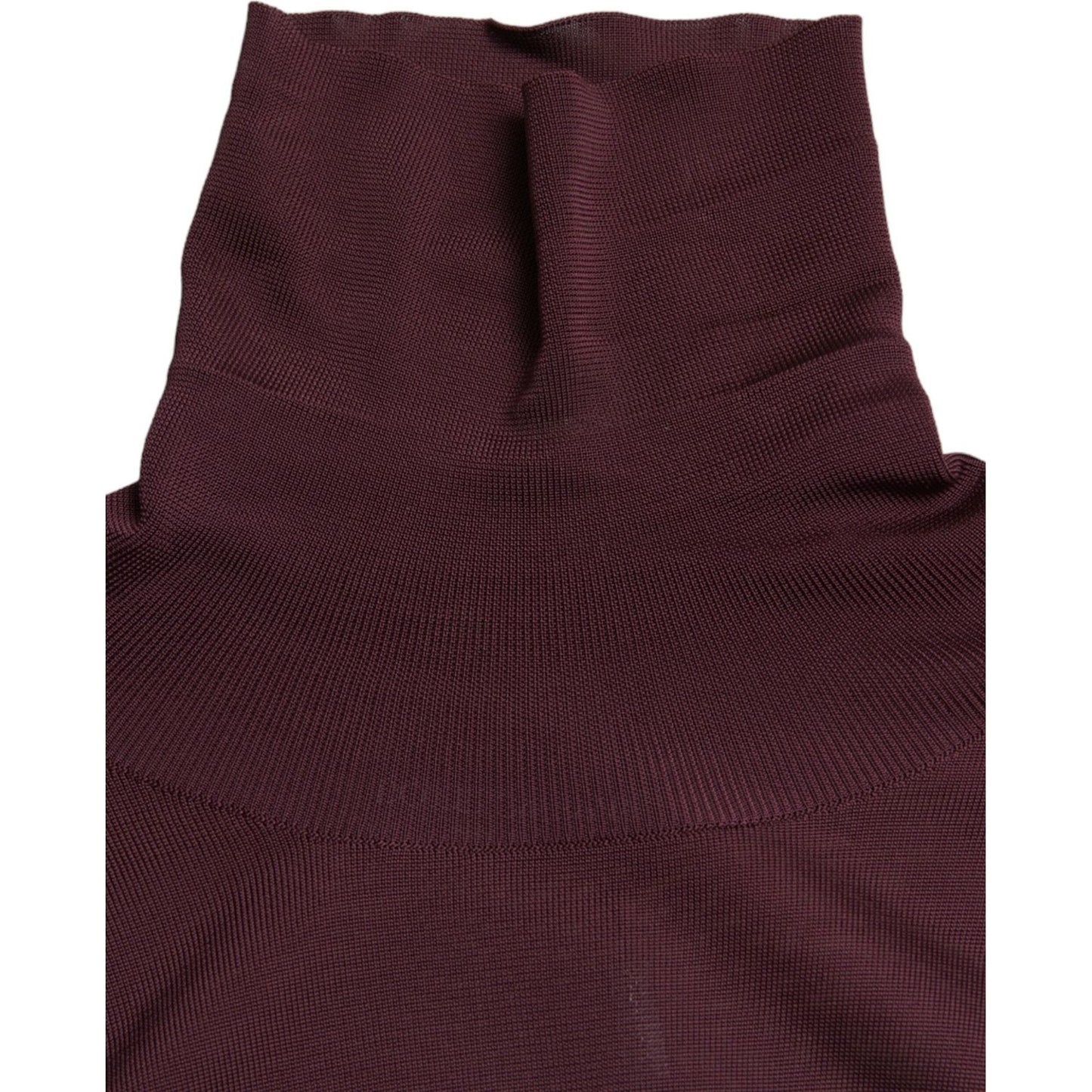 Dolce & Gabbana Maroon Turtleneck Viscose Sweater Dolce & Gabbana