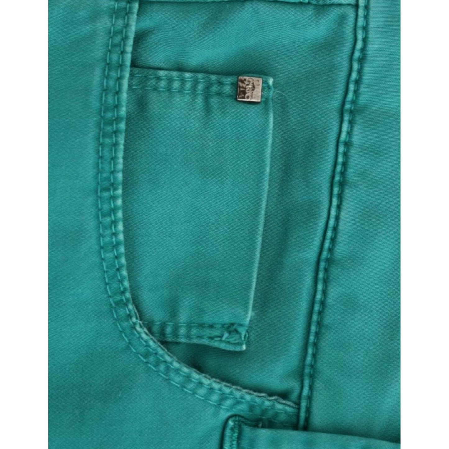 Costume National Chic Green Straight Leg Jeans for Sophisticated Style Costume National