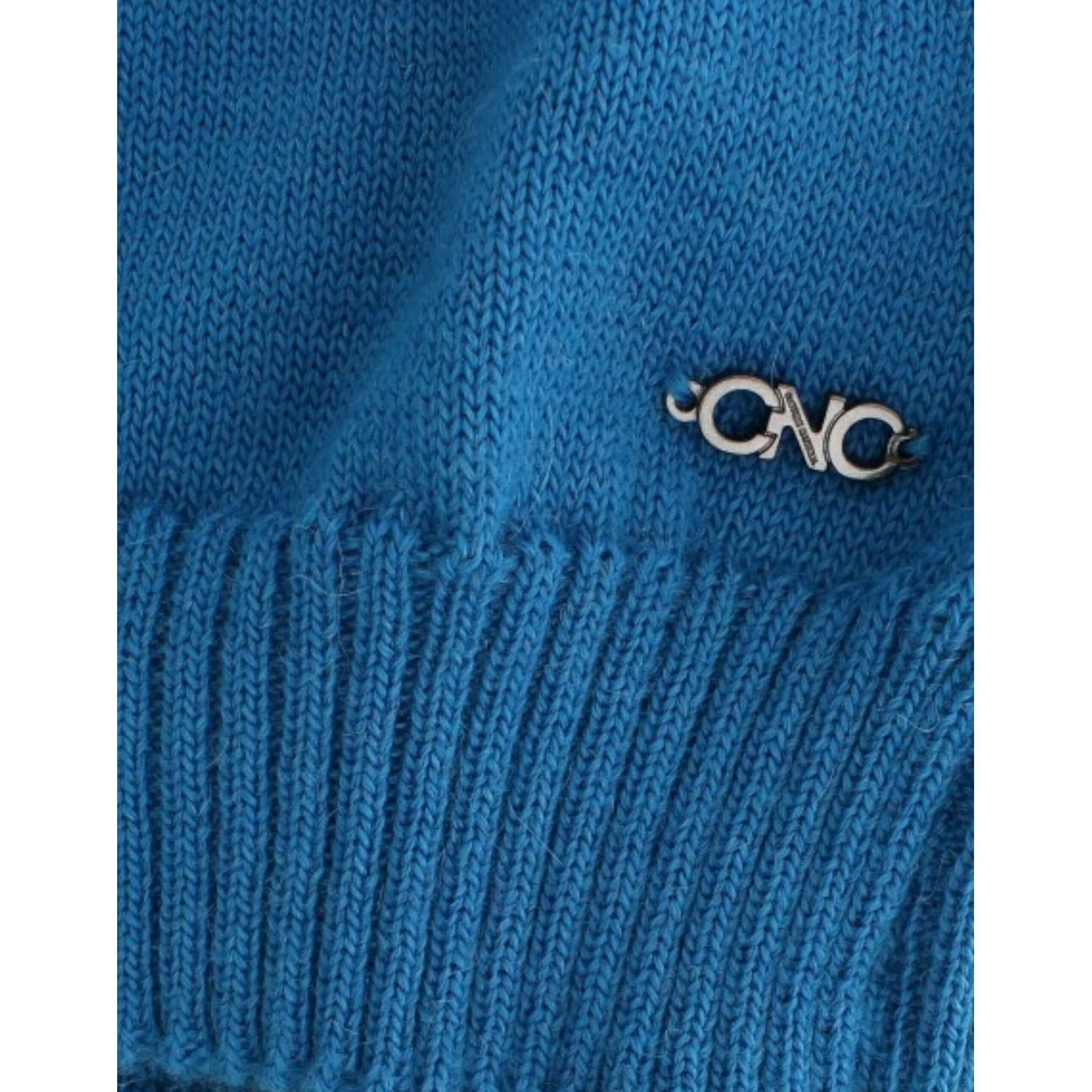 Costume National Chic Blue Scoop Neck Knit Sweater Costume National