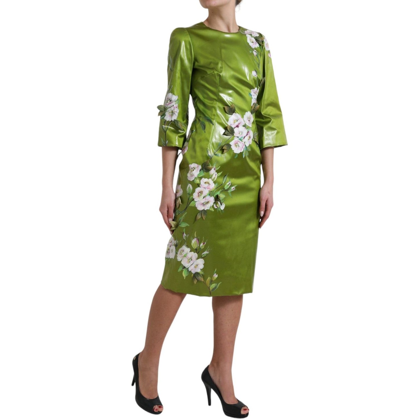 Dolce & Gabbana Floral Elegance Midi Sheath Dress WOMAN DRESSES Dolce & Gabbana