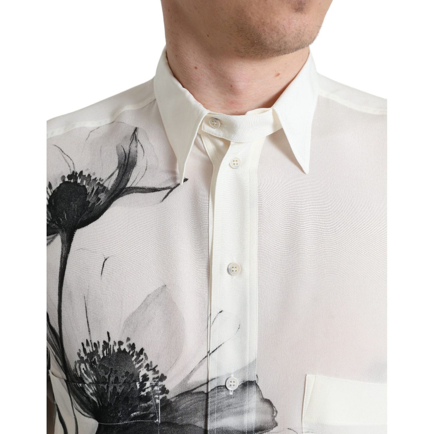 Dolce & Gabbana Elegant Floral Silk Dress Shirt Dolce & Gabbana