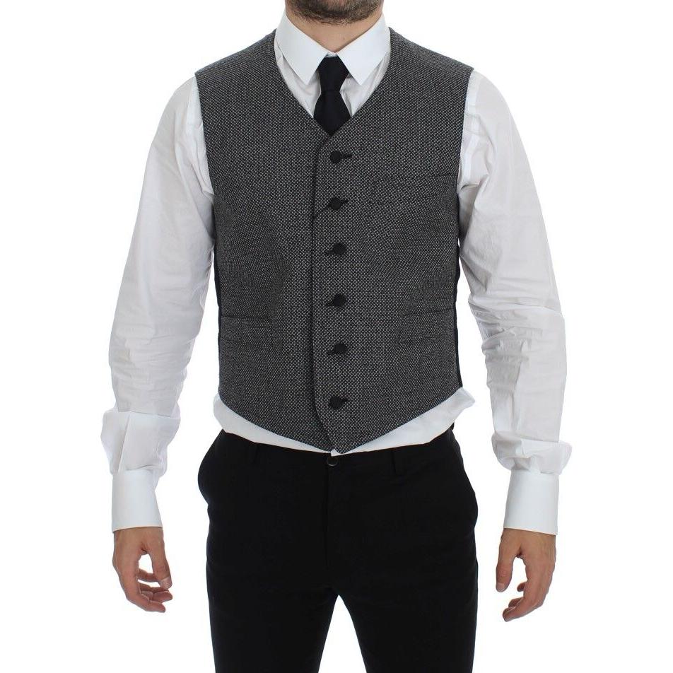 Dolce & Gabbana Elegant Single Breasted Gray Dress Vest Dolce & Gabbana