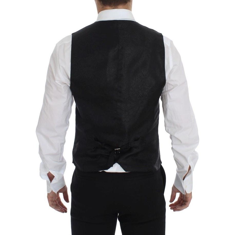 Dolce & Gabbana Elegant Black Wool Dress Vest Dolce & Gabbana