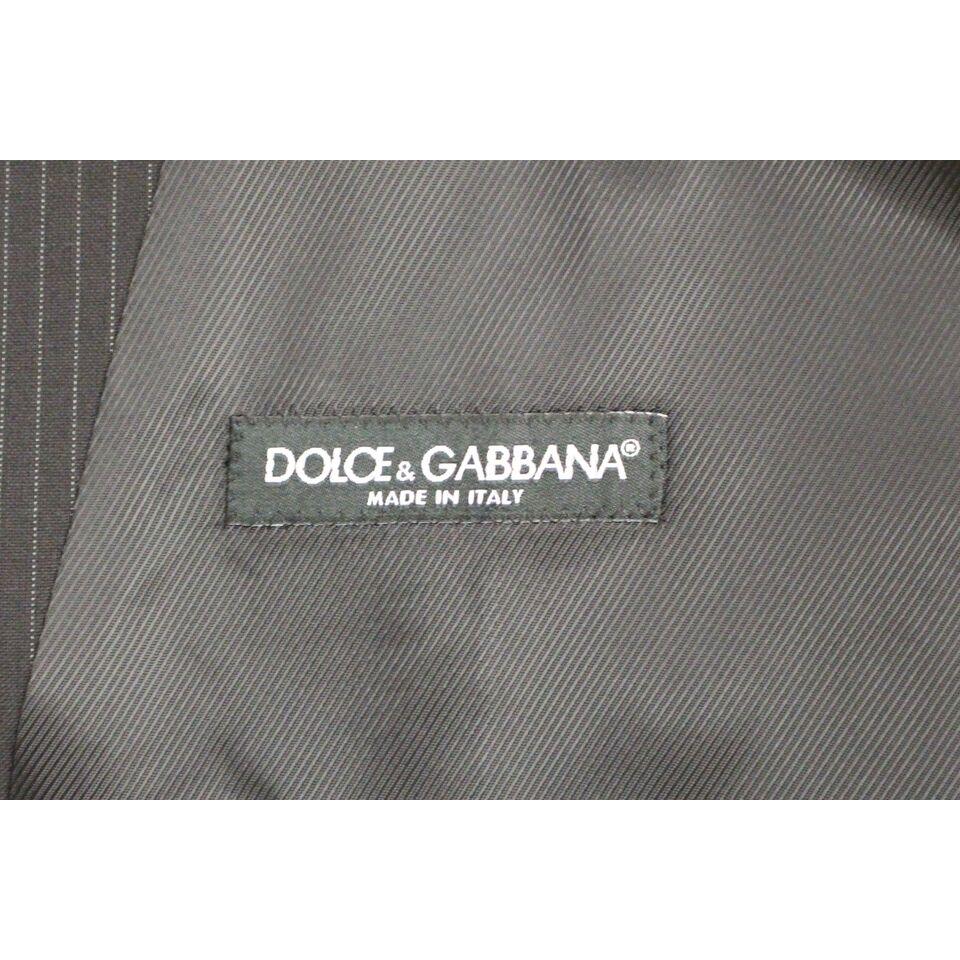 Dolce & Gabbana Elegant Black Striped Wool Dress Vest Dolce & Gabbana