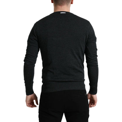 Dolce & Gabbana Elegant Gray Wool Pullover Sweater Dolce & Gabbana