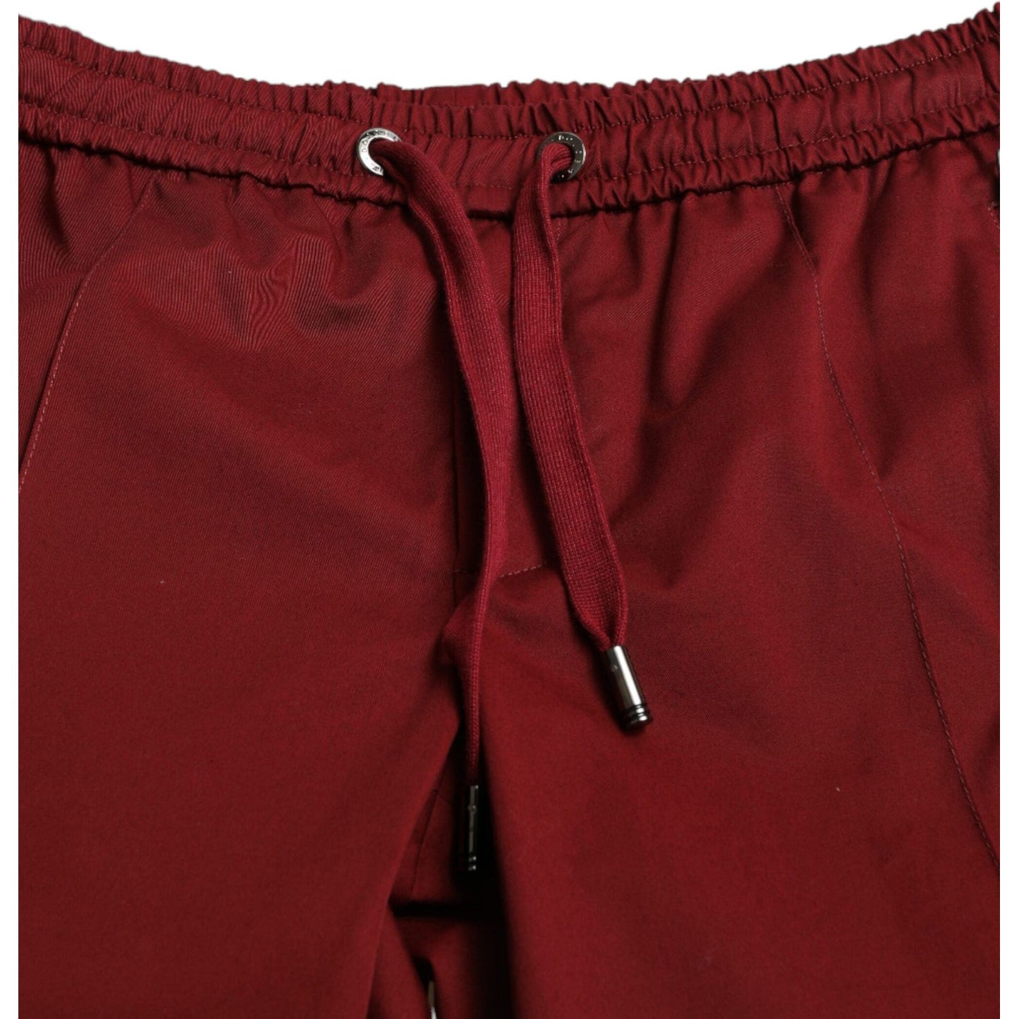 Dolce & Gabbana Maroon Cotton Stretch Jogger Pants Dolce & Gabbana